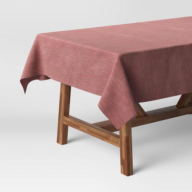 84" x 60" Cotton Chambray Tablecloth Red - Threshold™