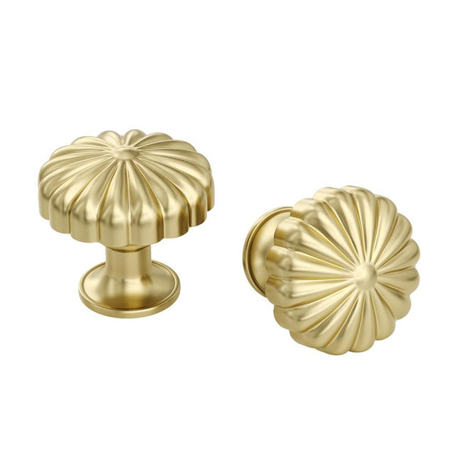 homdiy 25 Pack Gold Cabinet Knobs Brass Dresser Drawer Knobs, Gold Kitchen Cabinet Pulls Round Luxury Cupboard Hardware Zinc Alloy