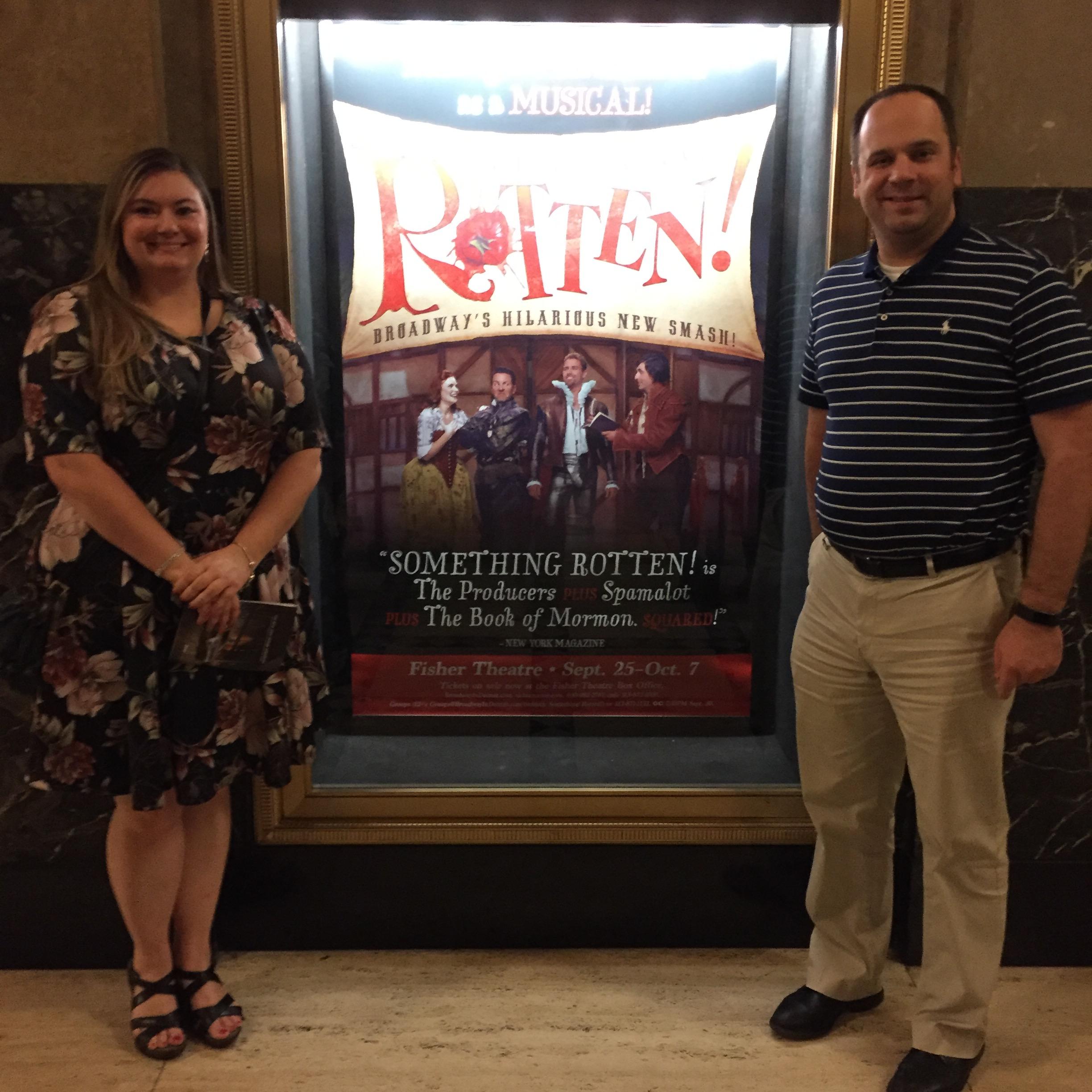 Supporting the dramatic arts at "Something Rotten!"