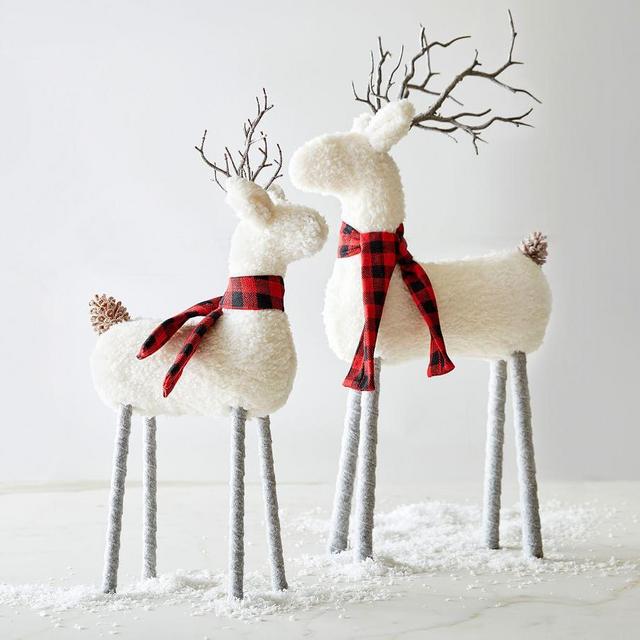 Sherpa Reindeer Decorative Objects - Set of 2