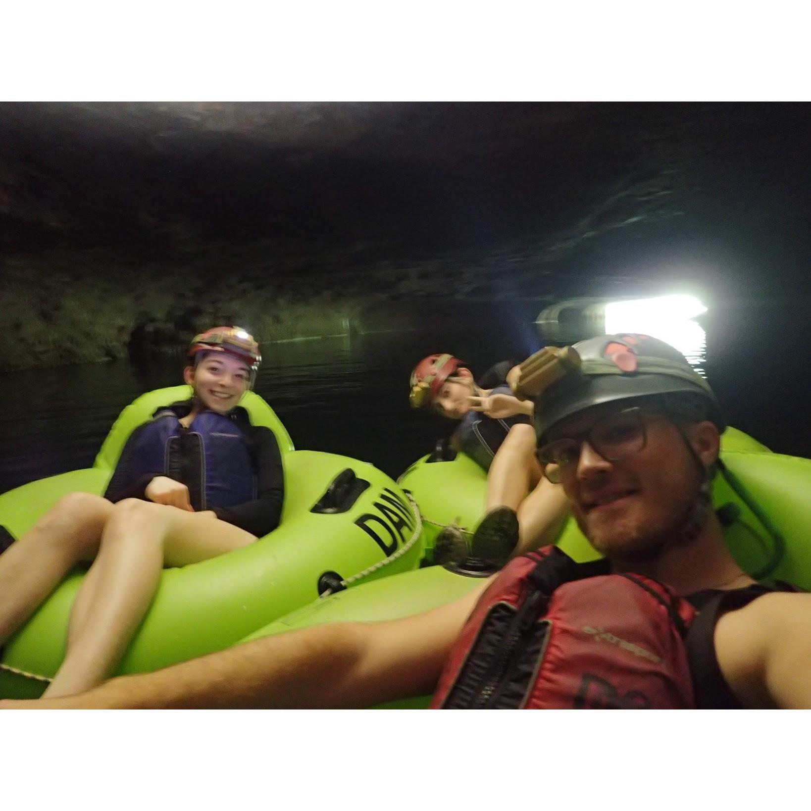 Cave tubing, Drake loves caves!