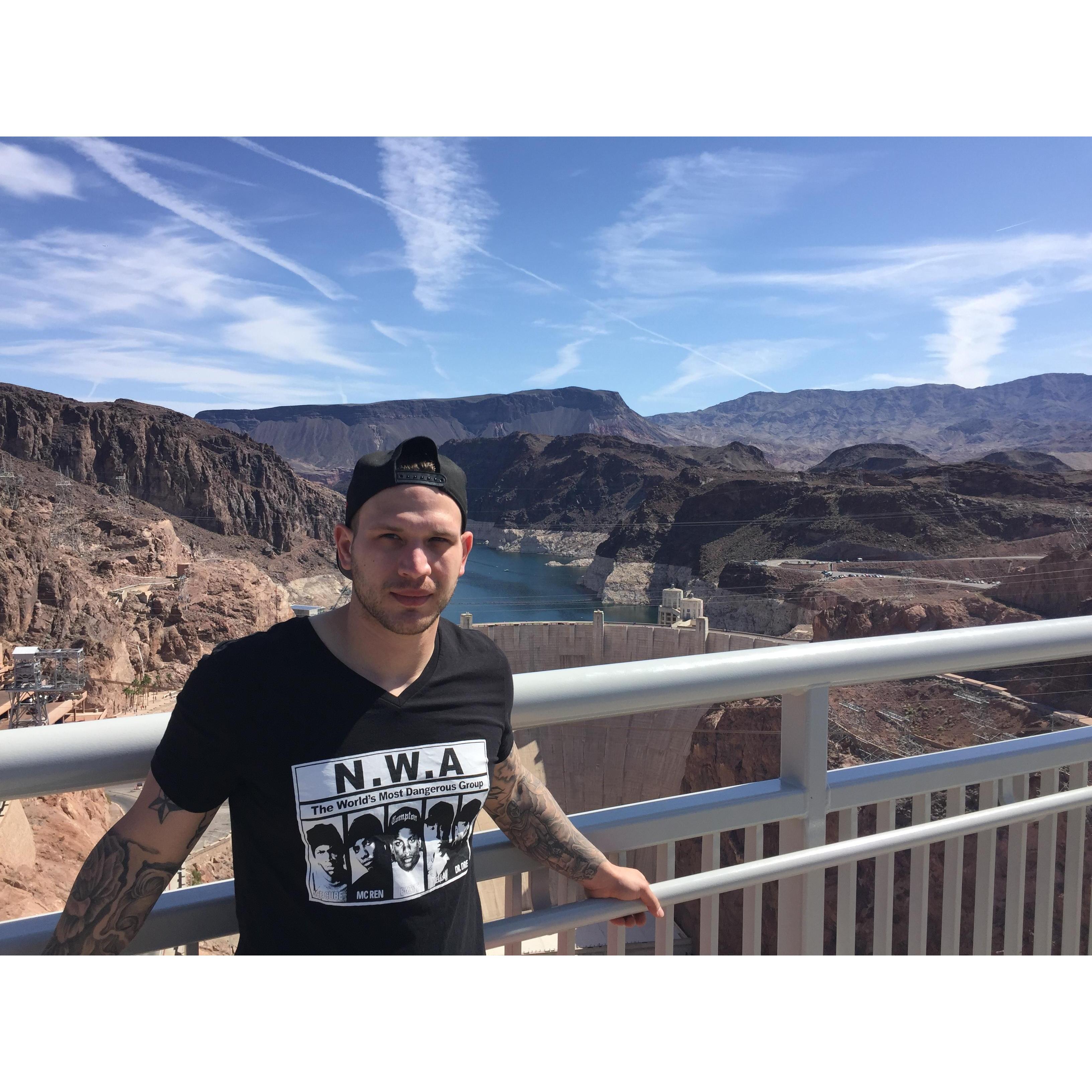 View from Tillman Bypass Bridge at Hoover Dam