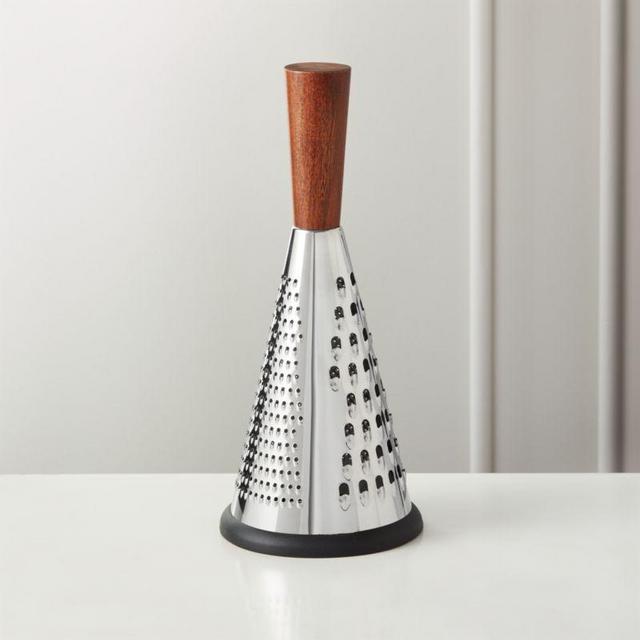 Acacia and Stainless Steel Cone Cheese Grater
