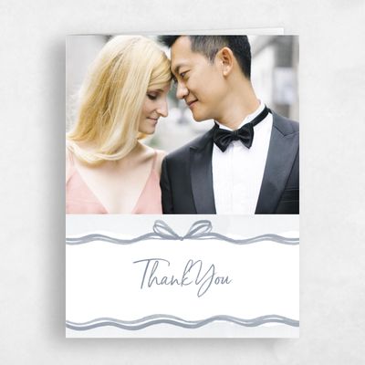 Periwinkle Gray, Grey Wedding Thank You - Darlington Photo
