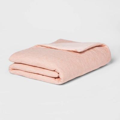 50" x 70" 15lbs Jersey Weighted Throw Blanket with Removable Cover Heather Blush - Room Essentials™