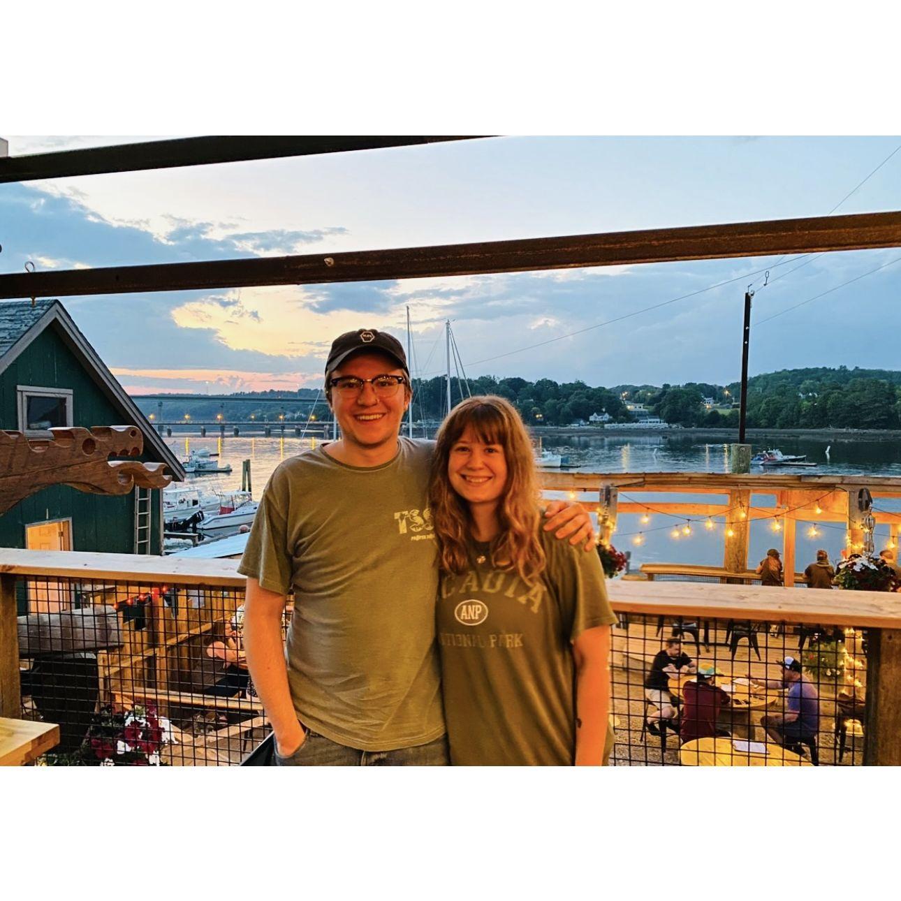Our first dinner in our new town.
 Belfast, Maine.