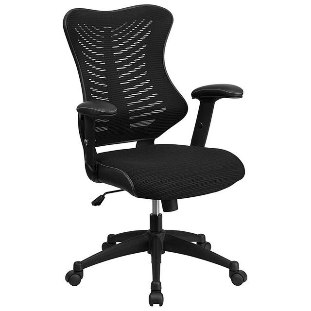 Flash Furniture High Back Designer Black Mesh Executive Swivel Ergonomic Office Chair with Adjustable Arms 42.75 x 25.75 x 25