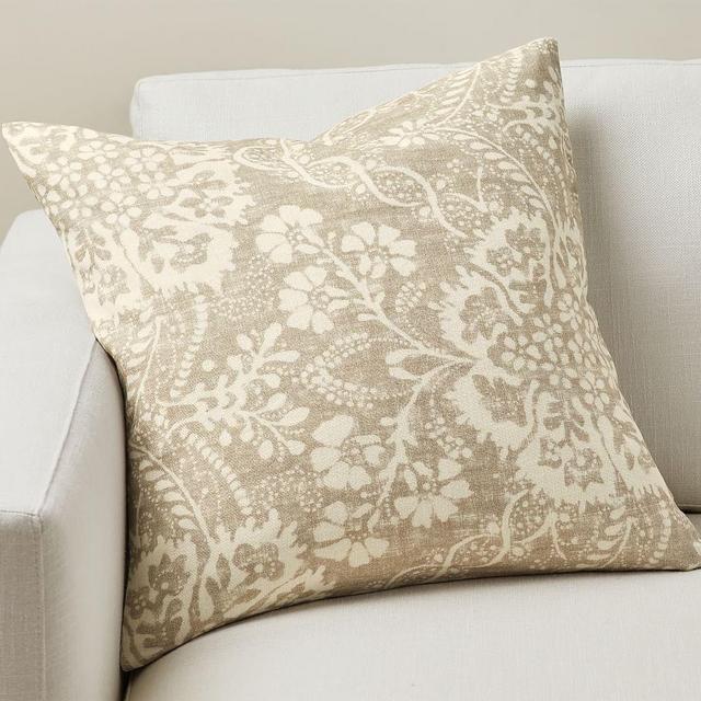 Bernyce Printed Pillow Cover, 20" x 20", Flax