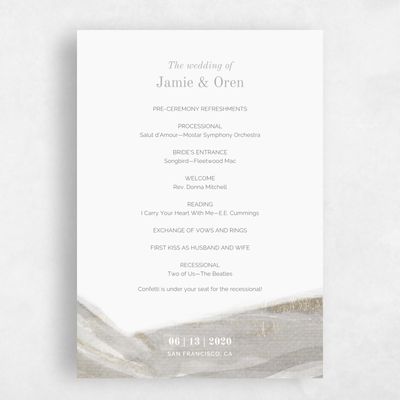 Grey Standard Wedding Program - Larimer