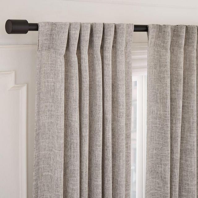 Crossweave Curtain with Blackout Lining, Stone White, 48"X108"