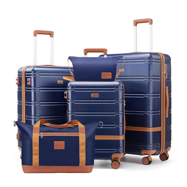 NEISIA Luggage Sets 3 Piece, Suitcases with Wheels, Hardshell Suitcase Set, PC+ABS Carry on Luggage Set with TSA Lock, Travel Luggage (Navy)