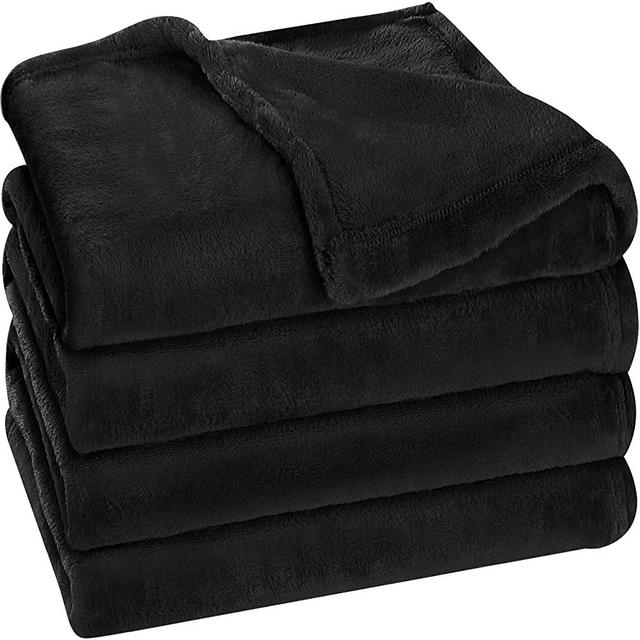 Utopia Bedding Fleece Blanket Queen Size Black 300GSM Luxury Bed Blanket Anti-Static Fuzzy Soft Blanket Microfiber