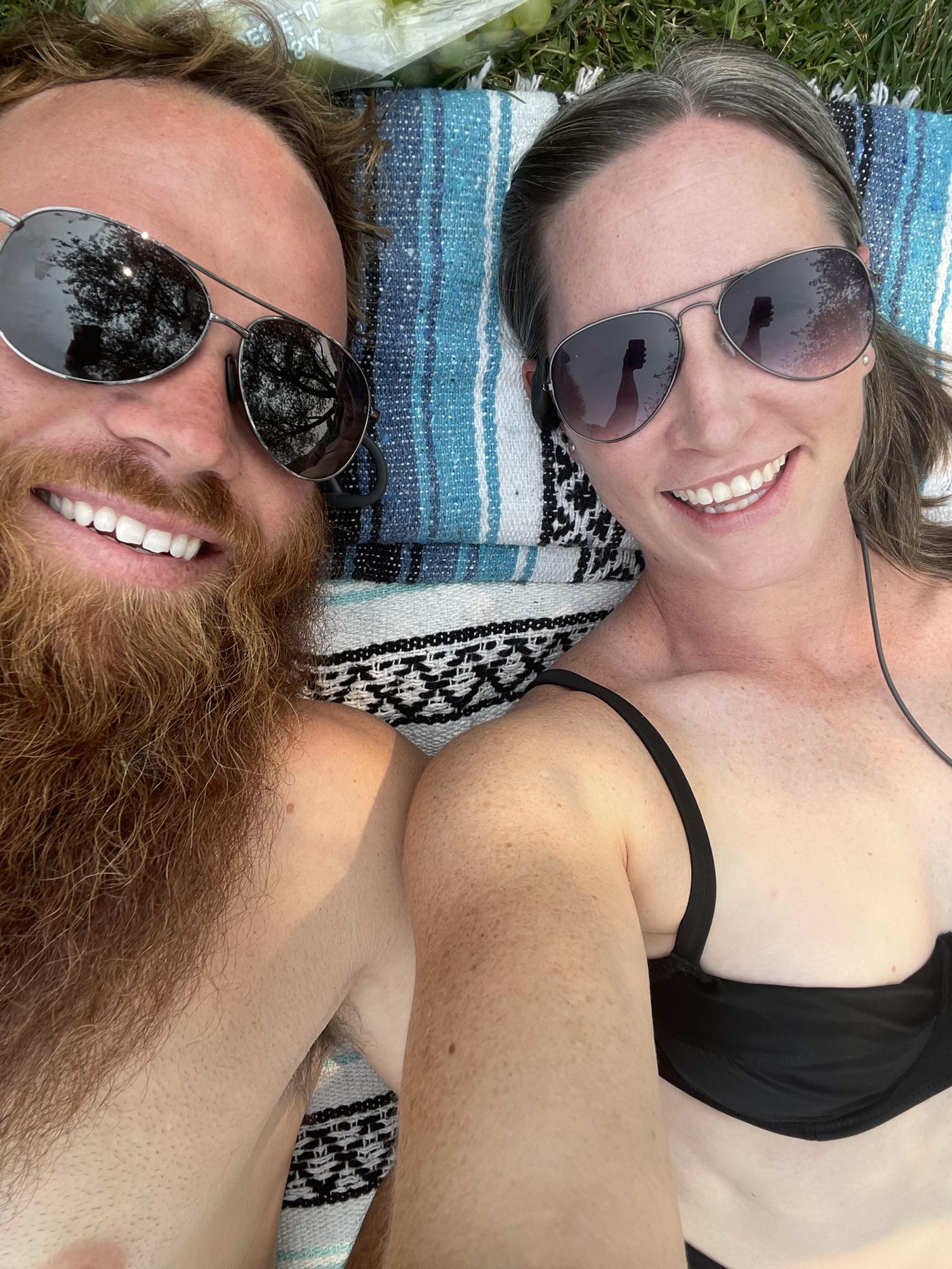 Lounging at a hot spring