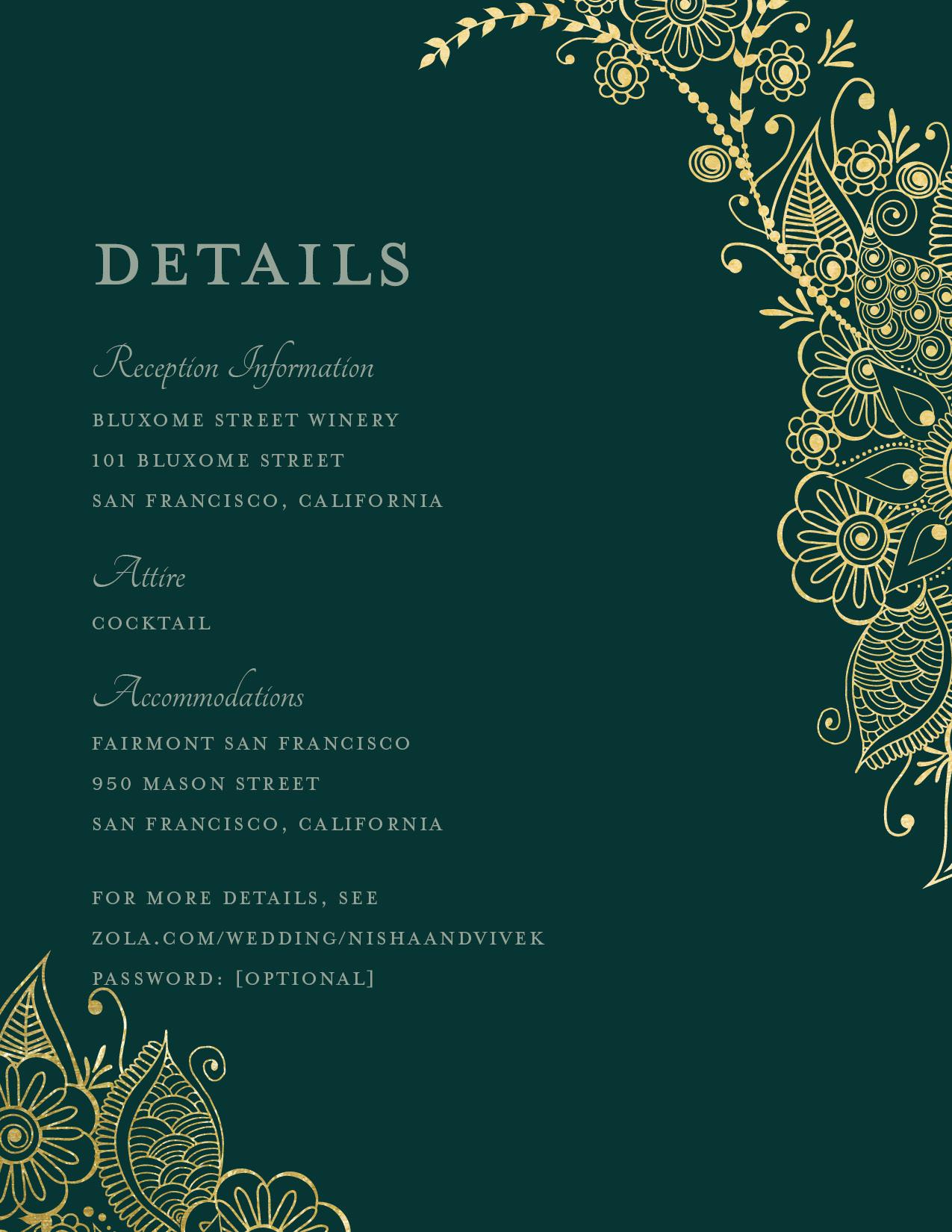Sambac | Wine | Zola Wedding Enclosure Cards