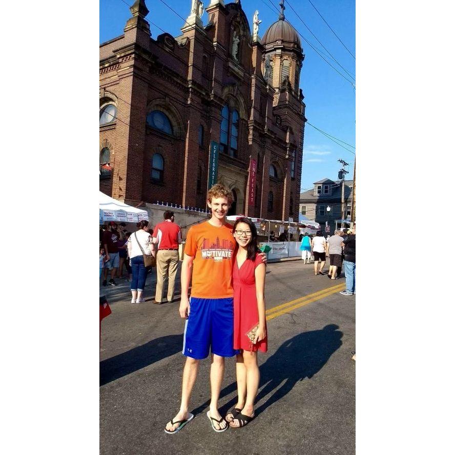 Mike and Kait's first picture together as a couple in Little Italy in Cleveland! Kaitlin met Mike’s parents for the first time shortly after this picture was taken.