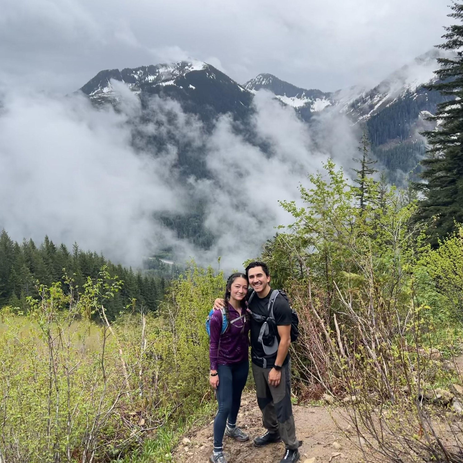 One of the first epic hikes together, with Jenna's cousin, Stephanie.