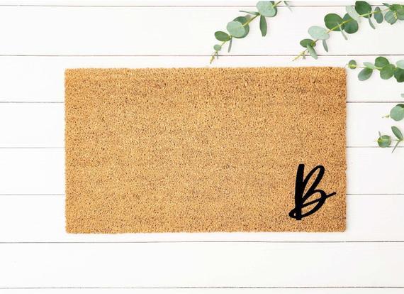 Welcome Mat, Initial Doormat, Personalized Doormat, Welcome Door Mat, Wedding Gift, Monogram Doormat, Farmhouse Decor, Custom Doormat