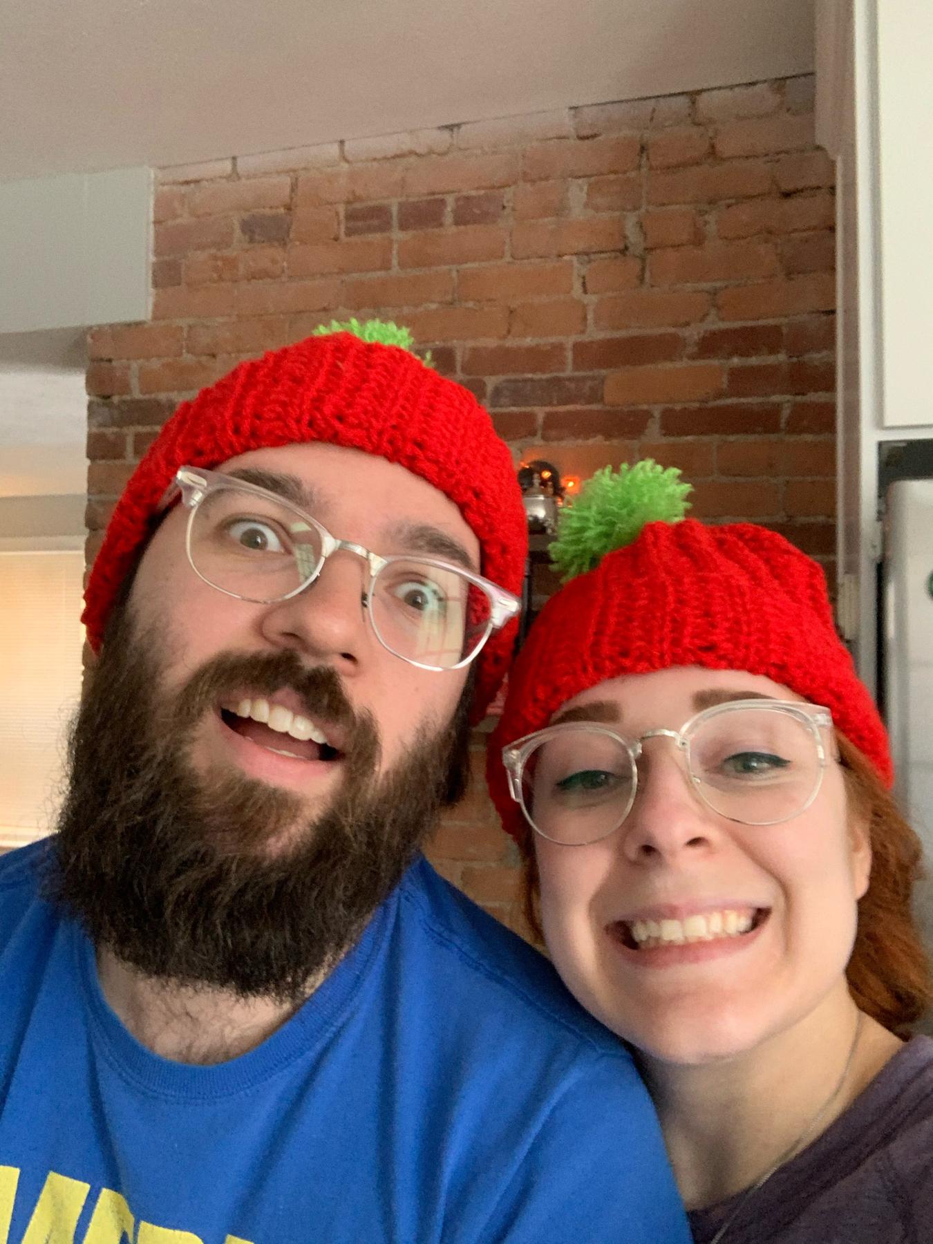 My grandmother made us matching hats!