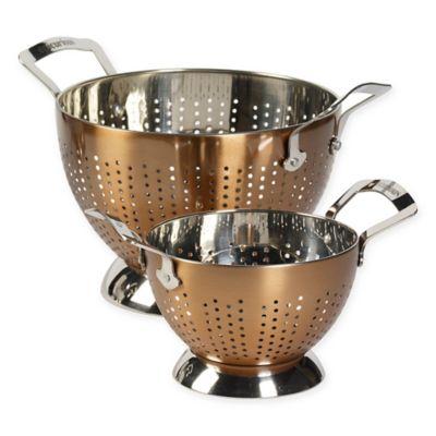 Epicurious 2-Piece Stainless Steel Colander Set in Copper