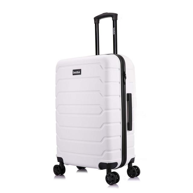 InUSA Trend II 24-Inch Hardside Spinner Checked Luggage in White