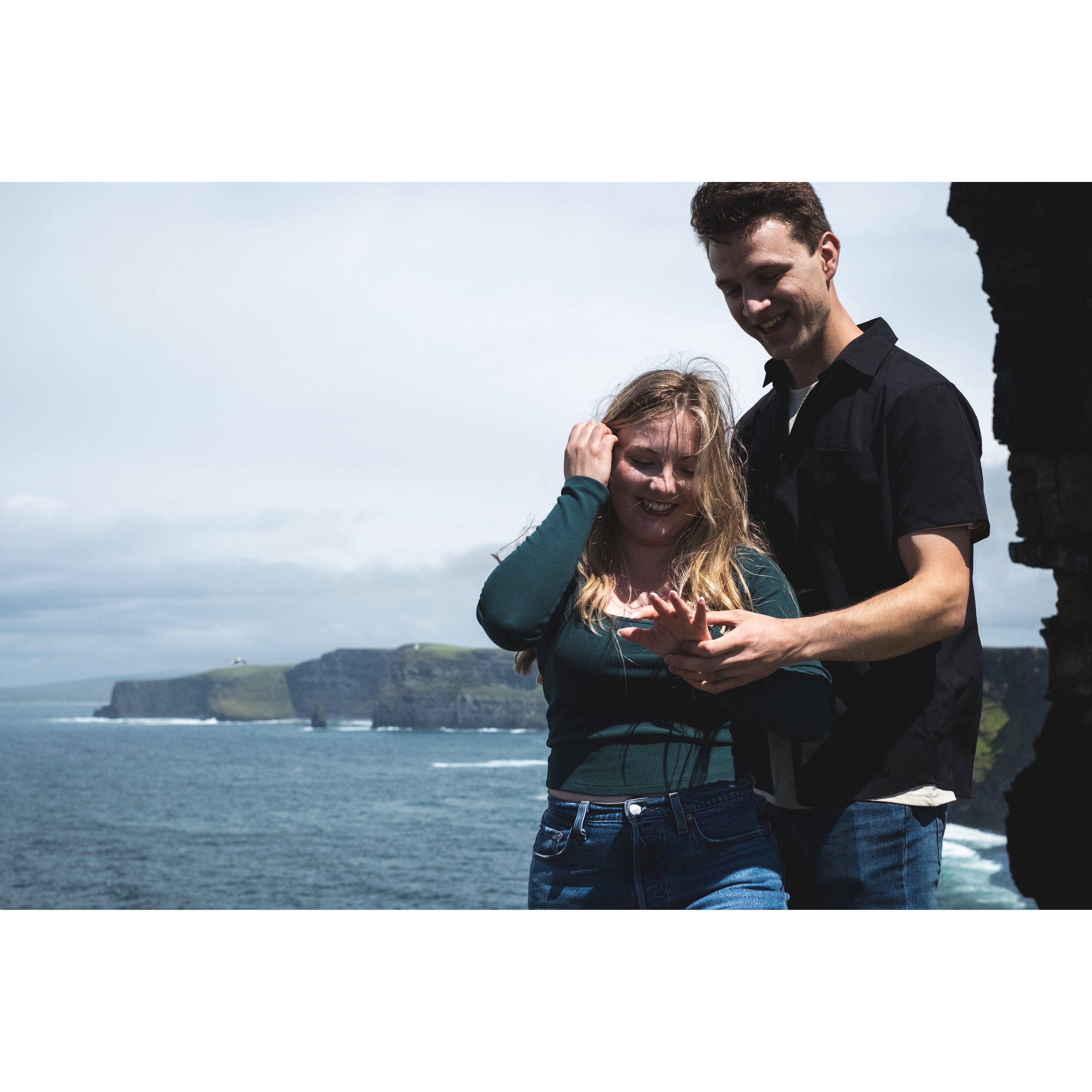 2024 - Erin said "yes, of course!" just moments before this photo was shot. If you look closely in the background, you can see O'Brien's Tower, an homage to Erin's mom's side of the family.