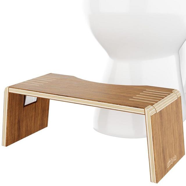 Squatty Potty Oslo Teak Folding Toilet Stool – Compact, Stylish, and Space-Saving Design for Better Bathroom Posture, Durable Teak, No Assembly Required
