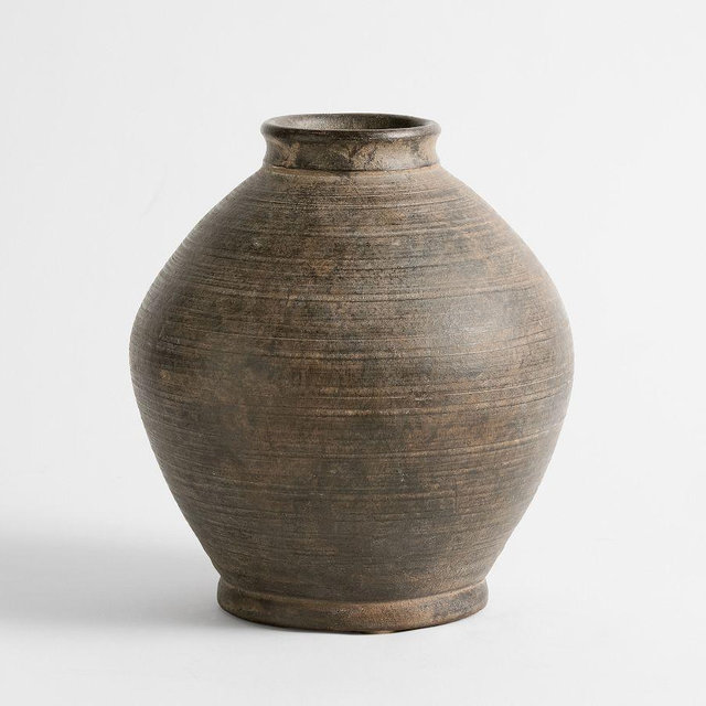 Rustic Brown Vase Round