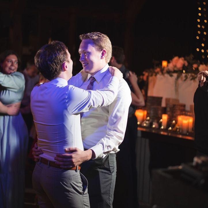 Our first slow-dance at party-member's Liz and Peter's wedding (2022).