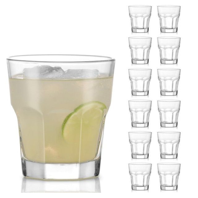 Libbey Gibraltar DuraTuff Double Old Fashioned Rocks Glasses, 12-Ounce, Set of 12, Durable Restaurant-Quality Glassware