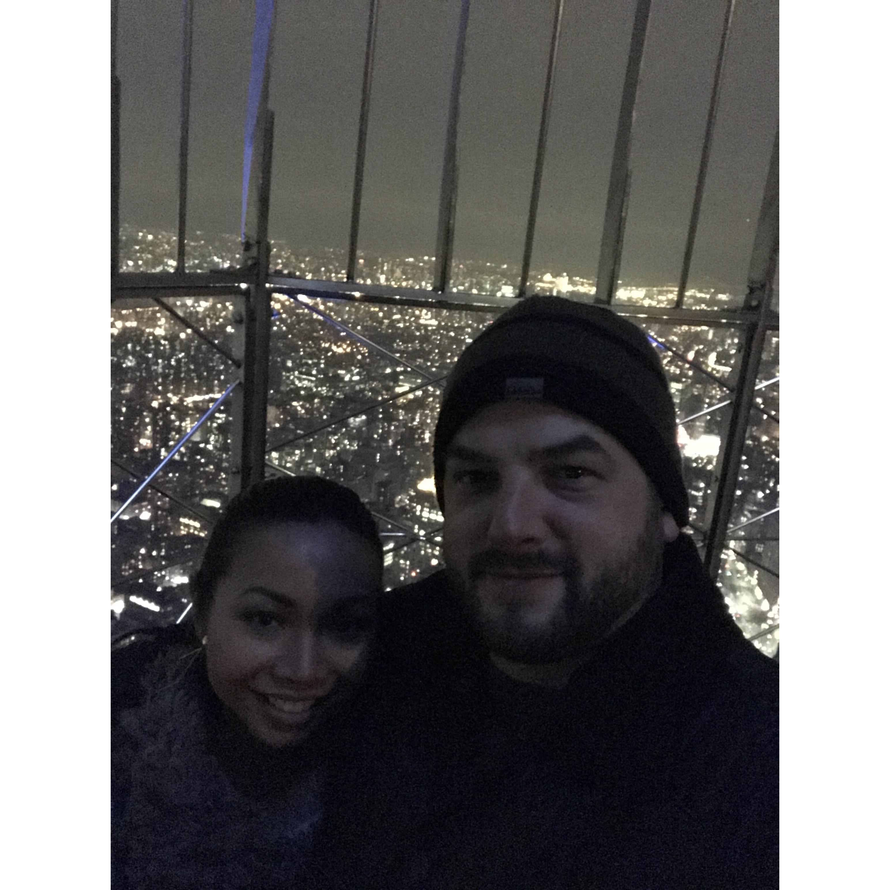 Our second trip together to NYC, on the Empire State building.  The night we said, "I love you" for the first time.