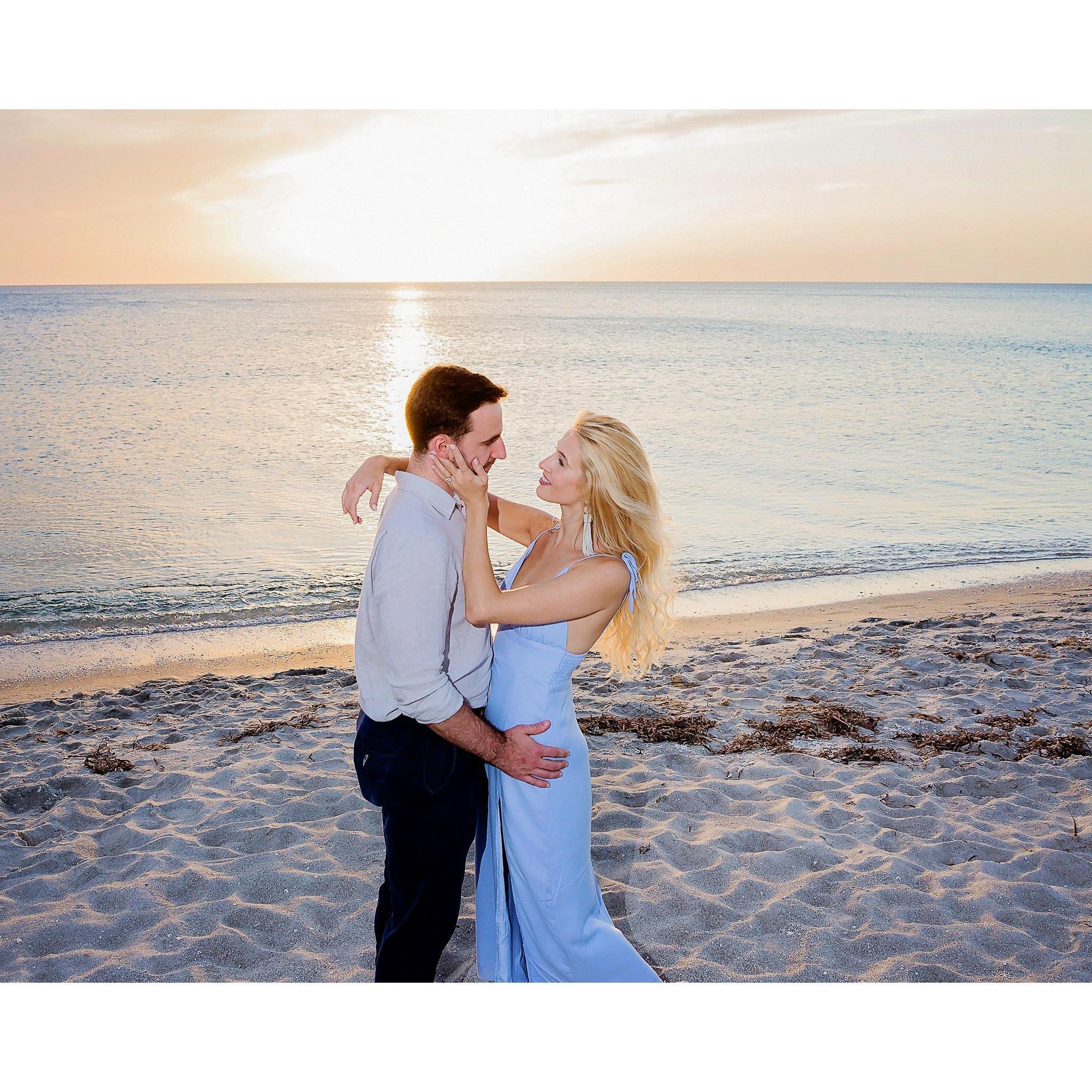 ...And four years later on the same beach...we're engaged!