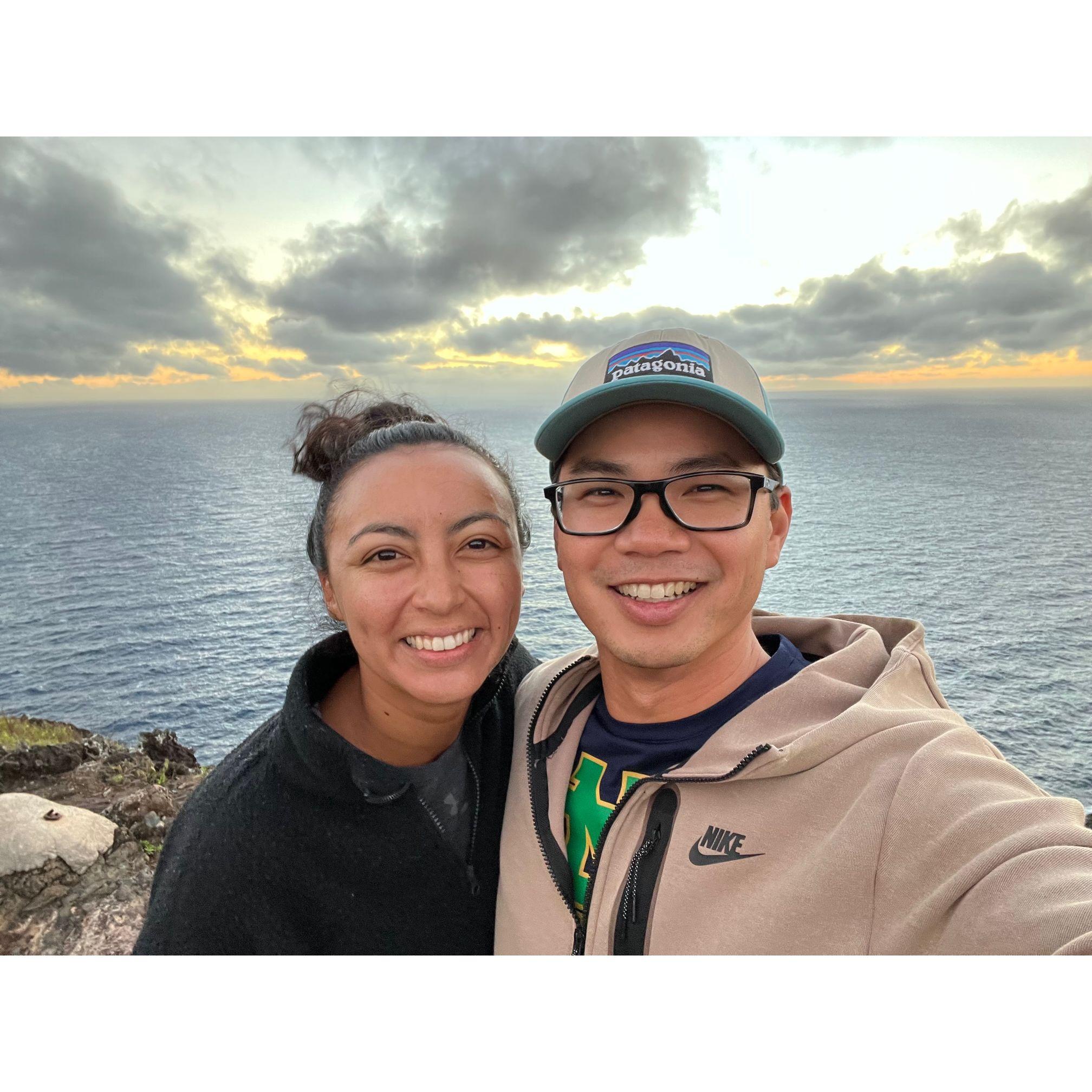 Sunrise hike in Hawaii to the Lighthouse