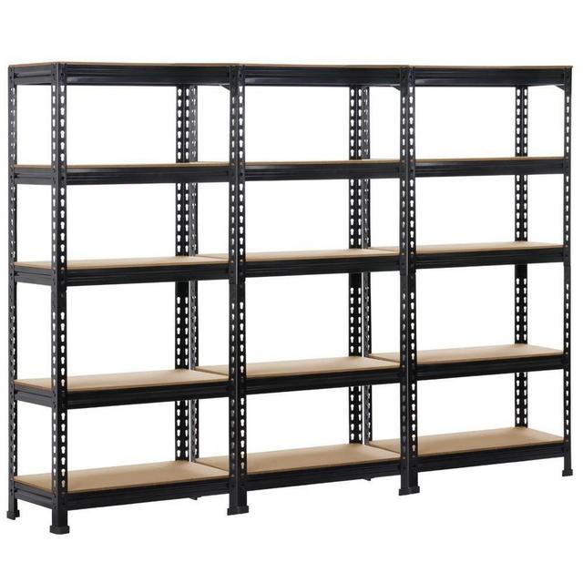 Topeakmart 3 pack Heavy Duty 5 Tier Commercial Industrial Racking Garage Shelving Unit Adjustable Display Stand,59.1 inch Height