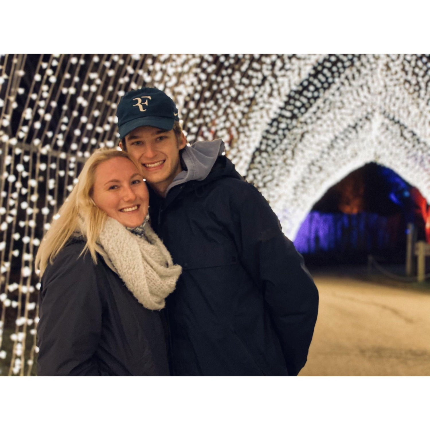 Lea's first outing with Logan's family to the Chicago Botanic Gardens light show for Christmas.