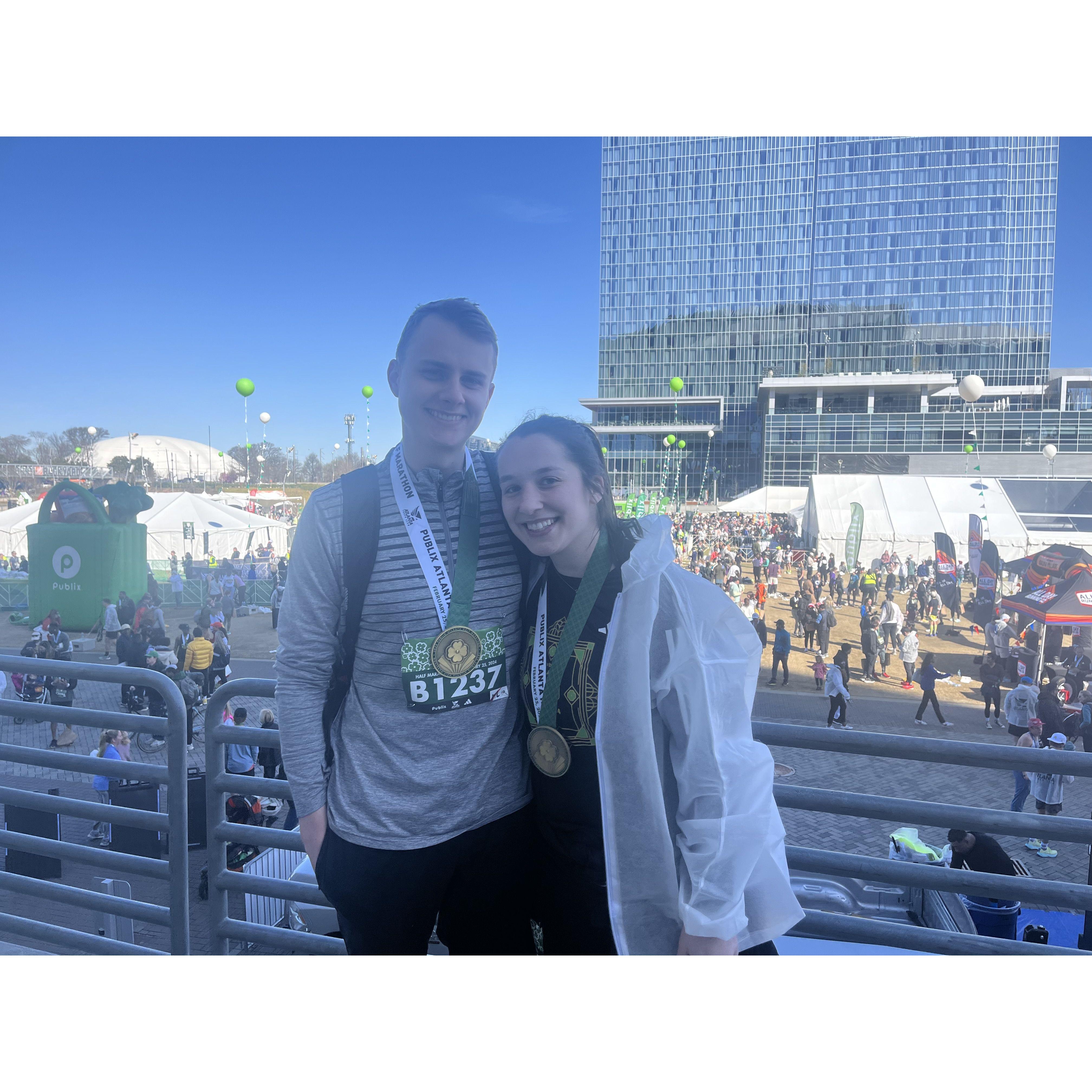 We both ran our first half marathon!