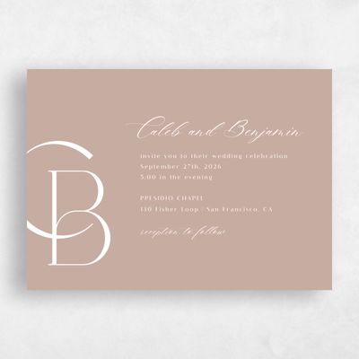 Latte, Brown Wedding Invitation - Kenai Landscape
