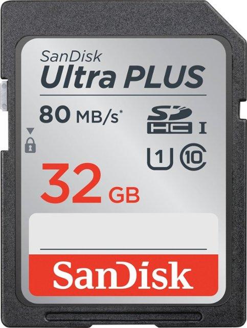 SanDisk - Ultra PLUS 32GB SDHC UHS-I Memory Card