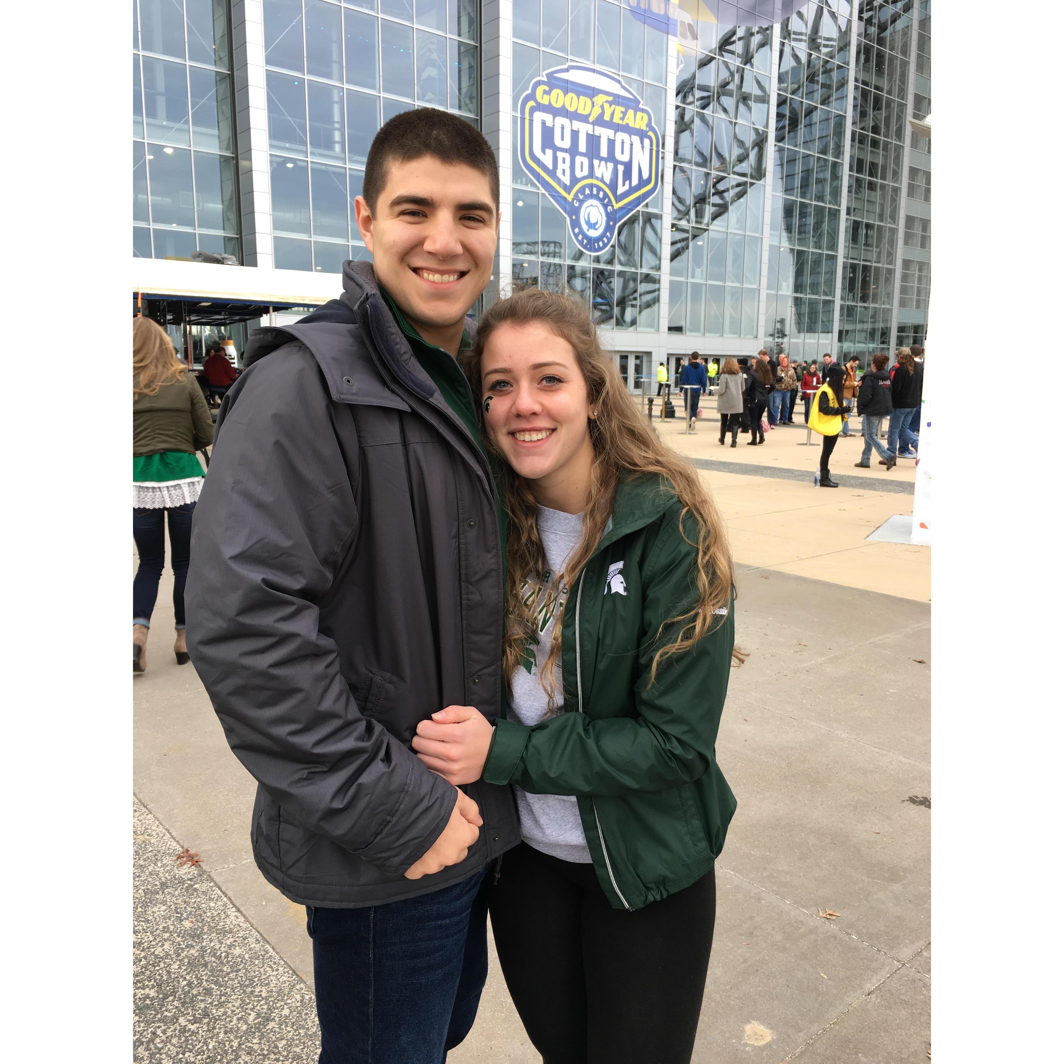 At a Bowl game on new years eve!
