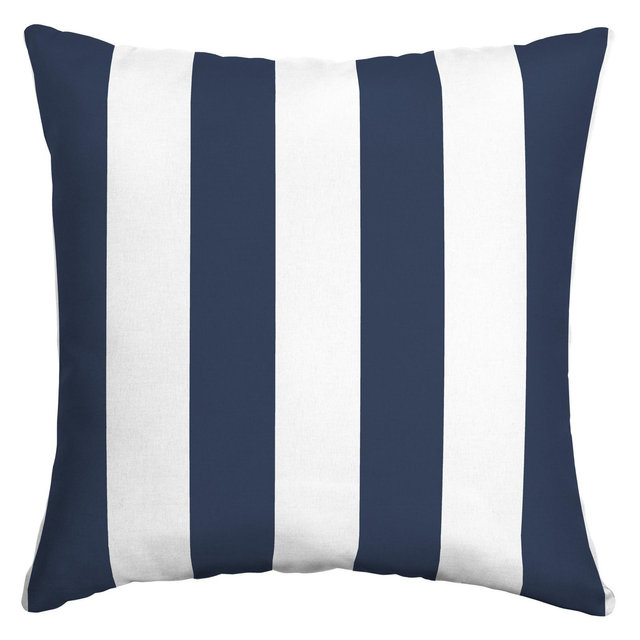 Arden Selections Essentials Outdoor Pillow 16 x 16, Sapphire Blue Cabana Stripe