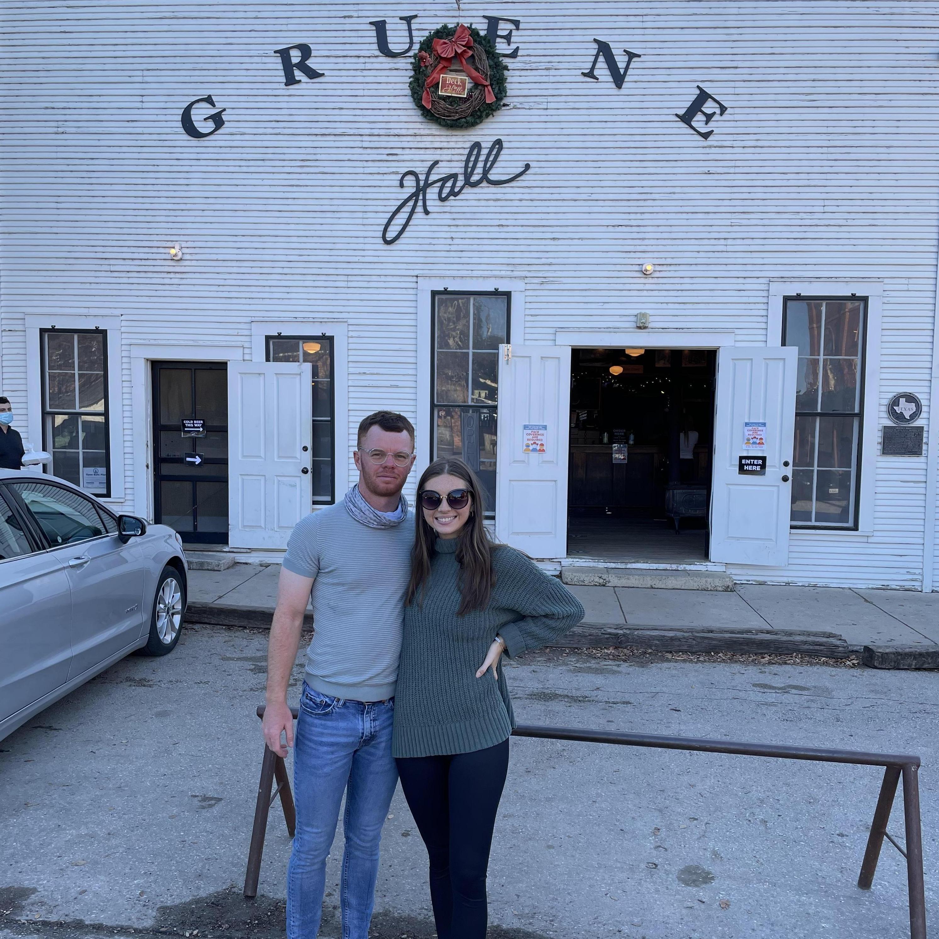Gruene, Tx during Christmas break enjoying some small-town fun!