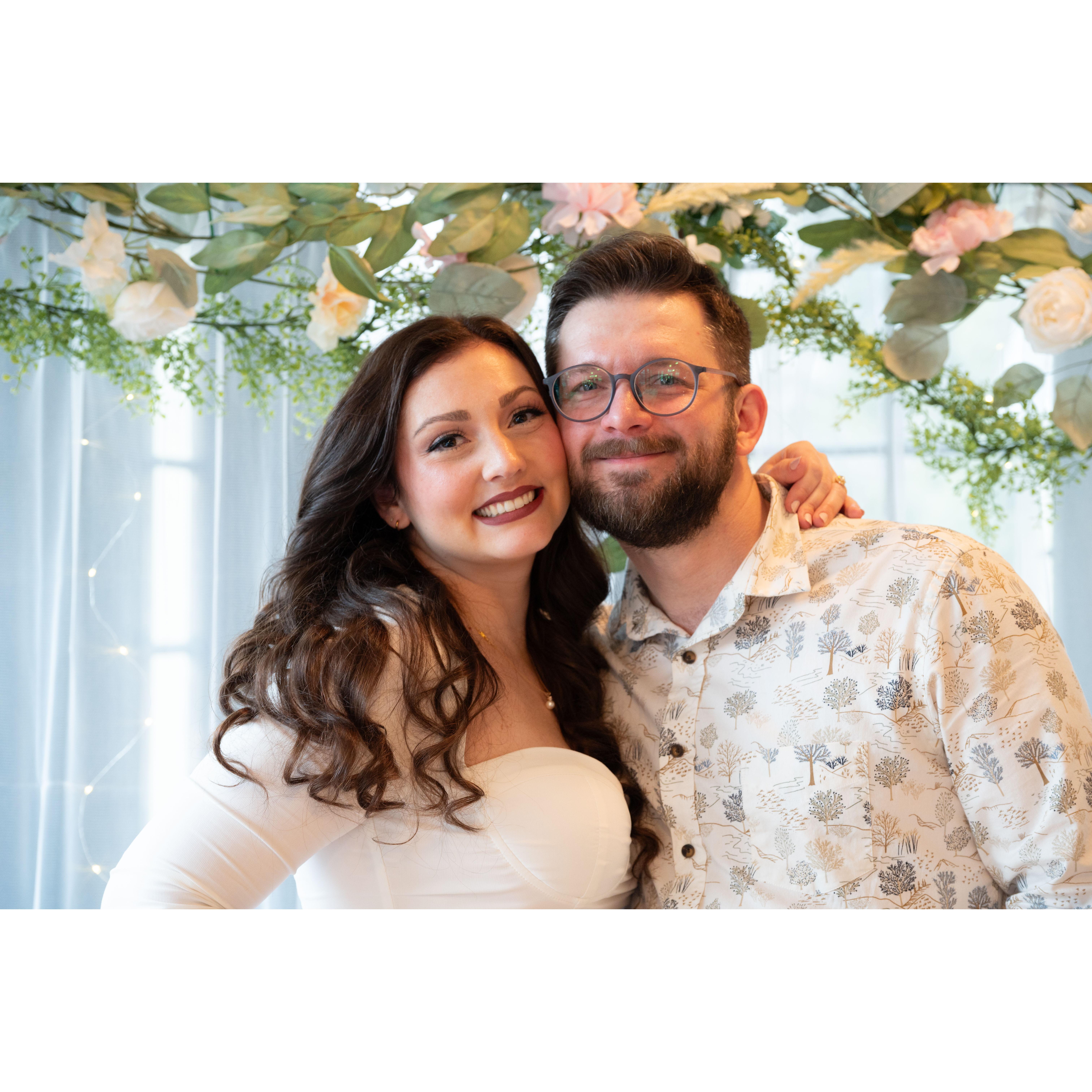 At our engagement party!