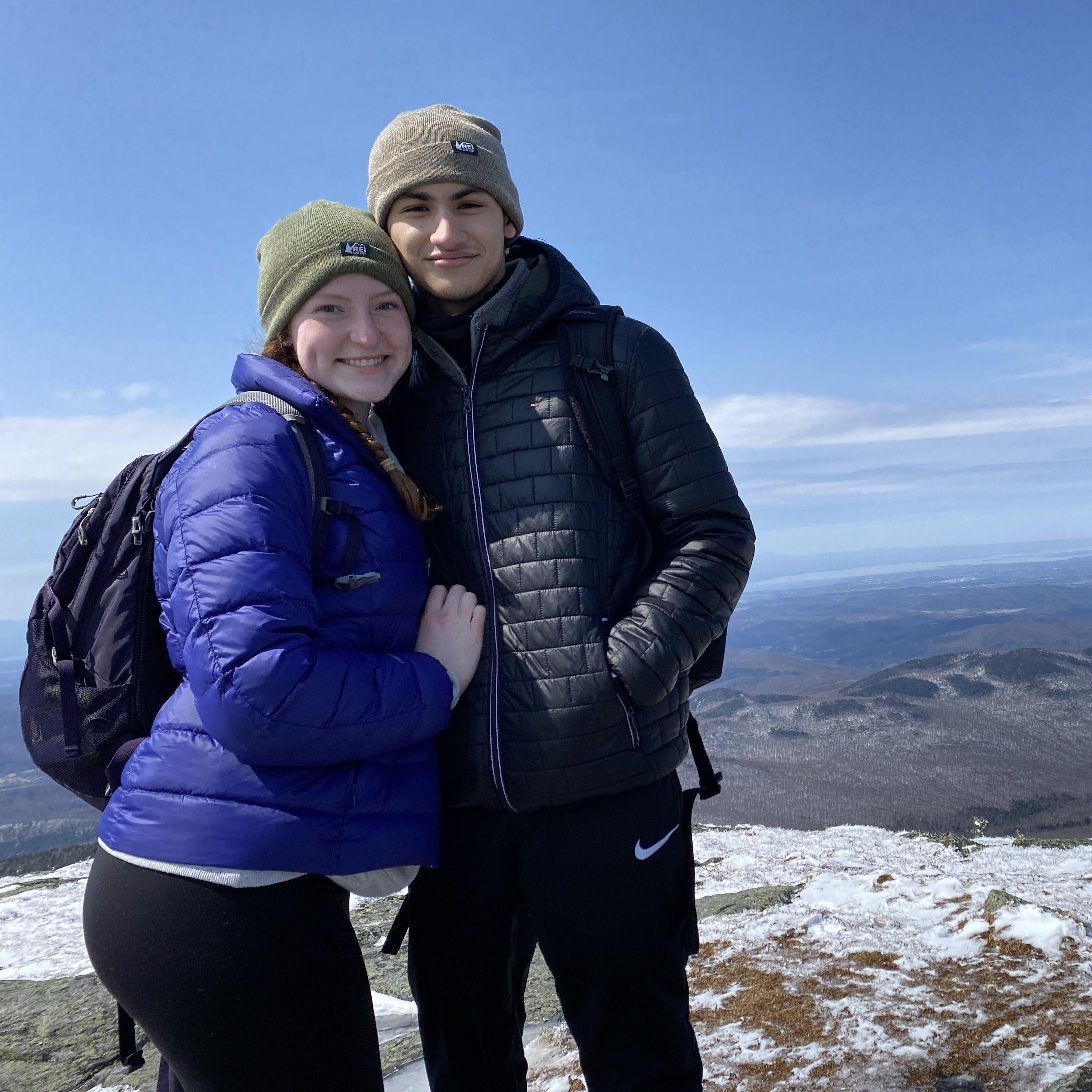 4.4.21 - Amy and Emanuel at the summit of Camel's Hump in Vermont.