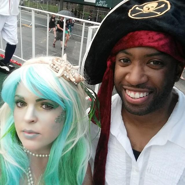 Our first Mermaid Parade together, June 2015.