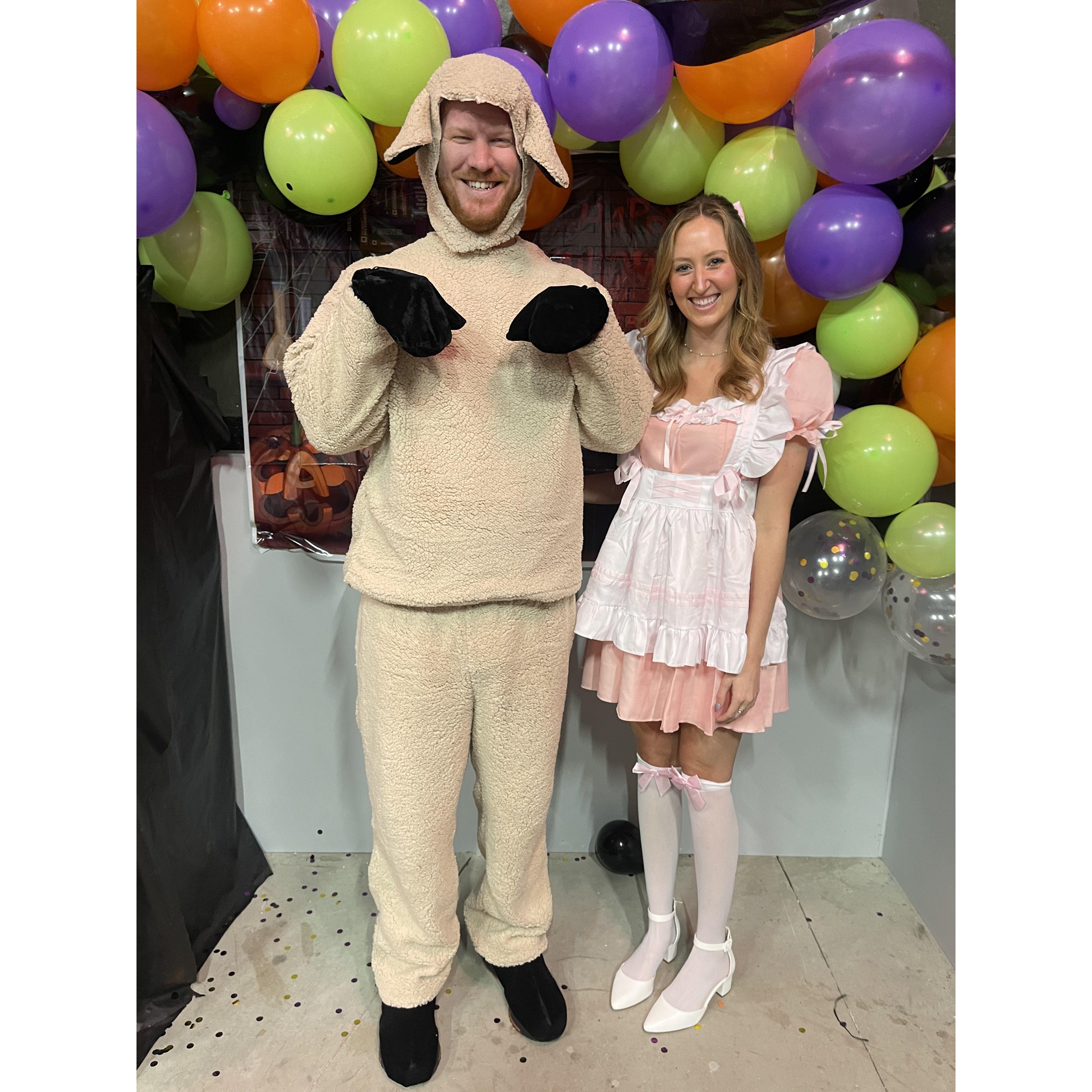 Little Bo Peep and her sheep.