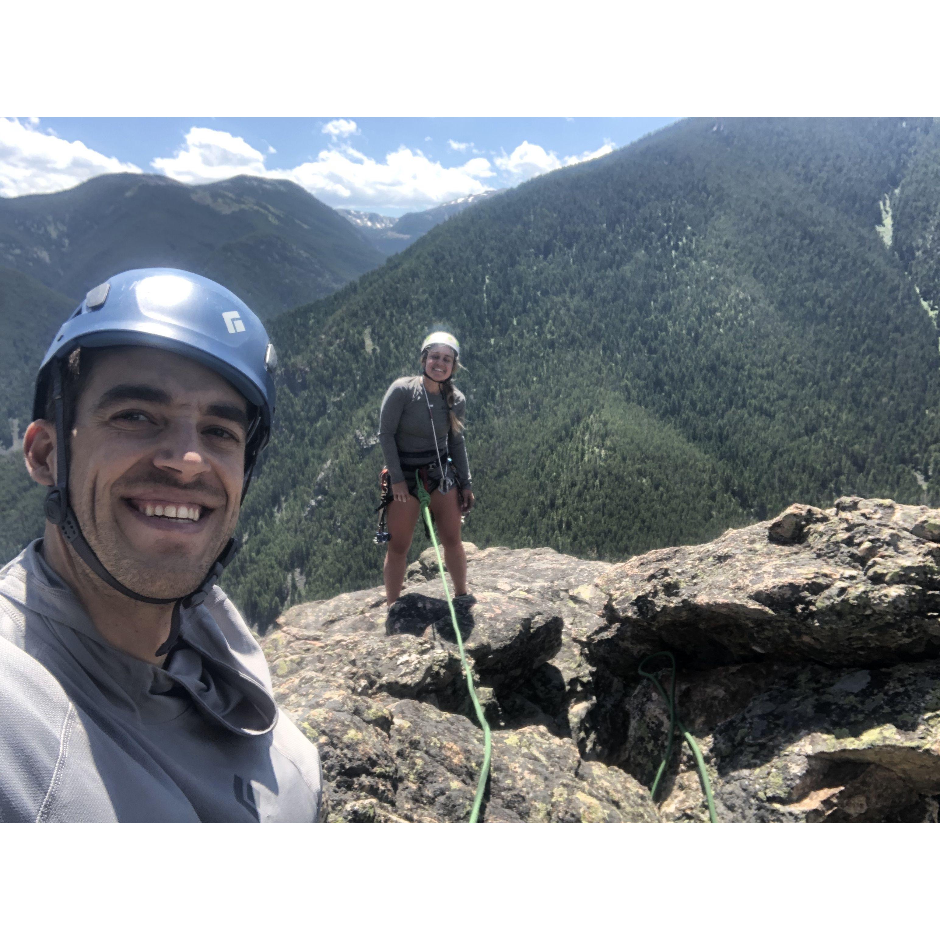 Clare's first multi-pitch climb, July 2020