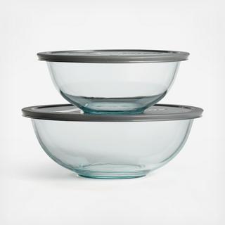 2-Piece Glass Bowl Set with Lids