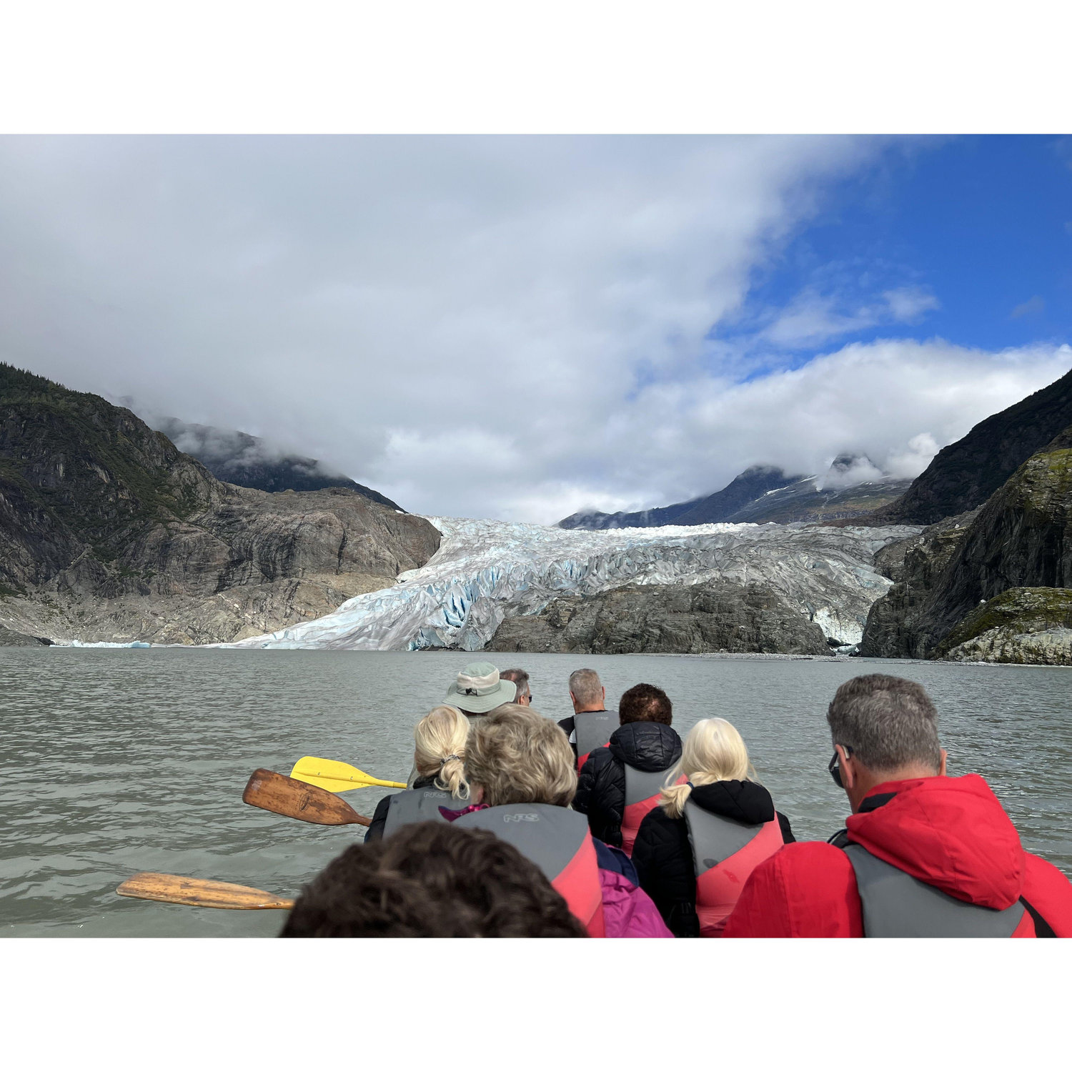 During our Alaska Cruise, we canoed through Mendenhall Lake near Juneau Alaska (this is another super old glacier)