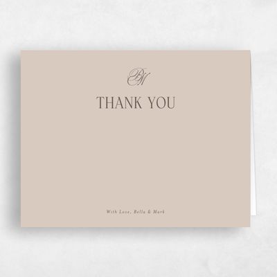 Canvas Tan, Beige Wedding Thank You - Kennedy Landscape