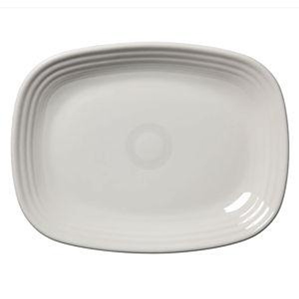 White Fiesta 12 Inch Large Rectangular Platter. Color: white