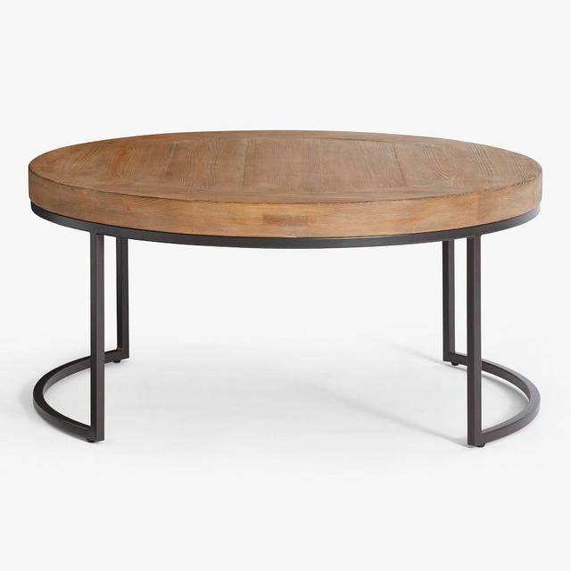 Malcolm Round Nesting Coffee Table, Glazed Pine, Large